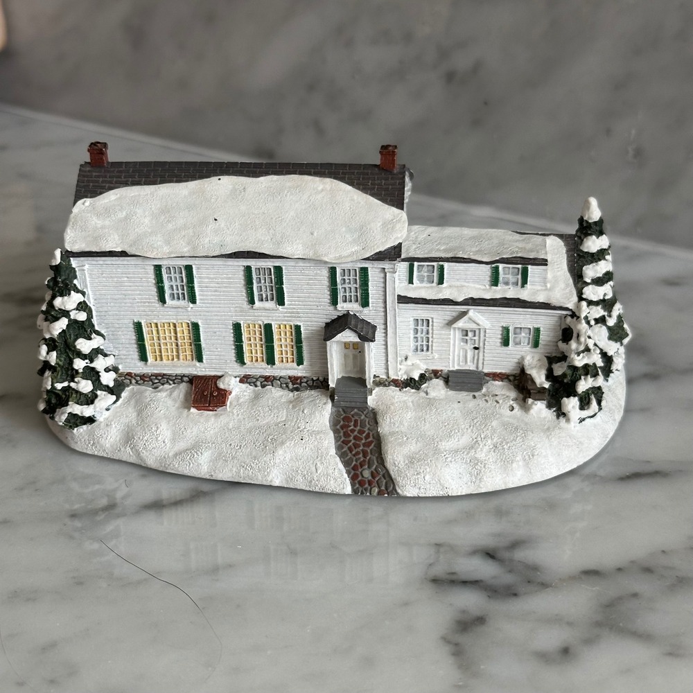 Vintage Hawthorne Norman Rockwell Bringing Home the Tree Christmas House B3358